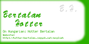 bertalan hotter business card
